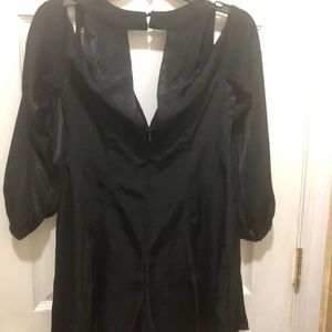 shorts jumpsuit cold Shoulder long sleeve silk